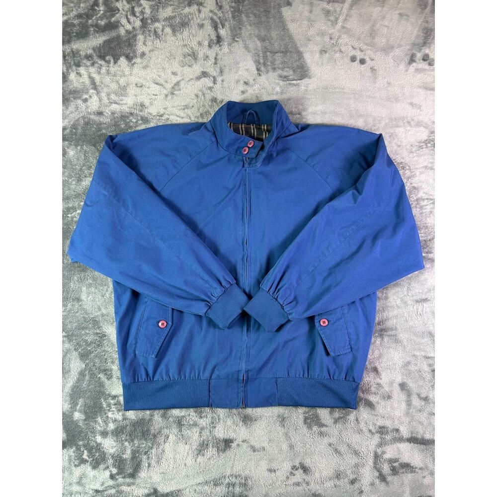 Whitefish Bay Harrington Jacket L Blue‎ Plaid Lined Windbreaker 90s